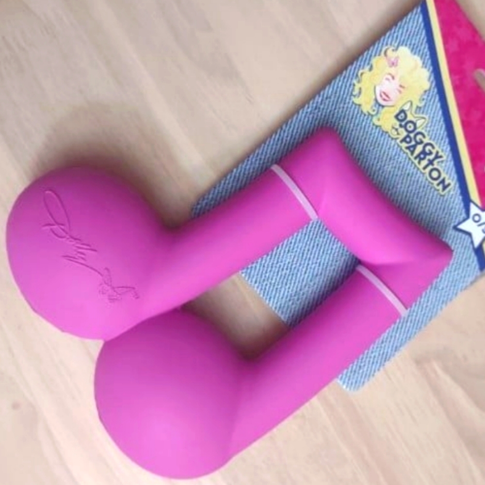 Dolly Parton Pink Music Note Dog Puppy Rubber Chew Toy Barbiecore Y2K Kawaii